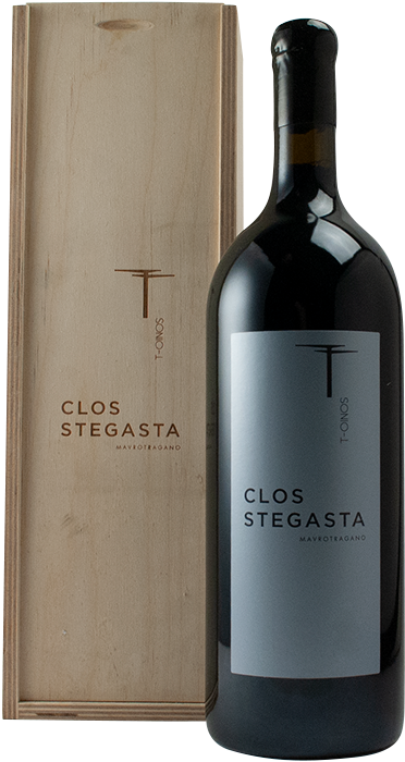 Clos Stegasta Mavrotragano 2013 Magnum 1,5L in wooden box - T-Oinos Winery