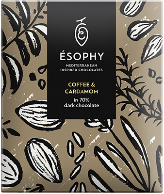 Coffee Cardamon Dark Chocolate 70% 50g - Esophy