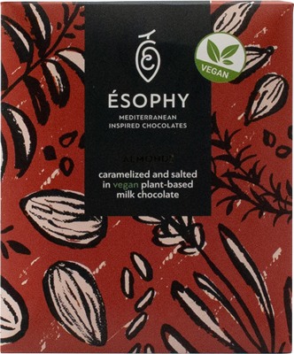 Vegan Almonds Caramel Salted Chocolate 50g - Esophy